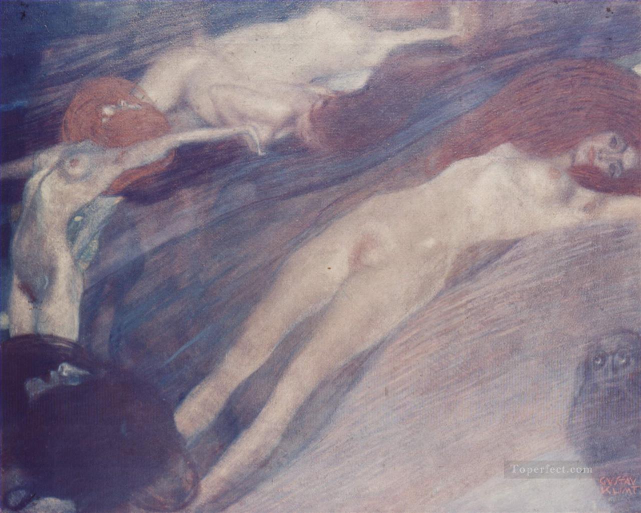 Bewegte Wasser Symbolism Gustav Klimt Oil Paintings